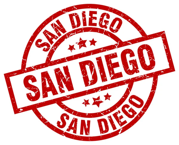 San diego rote runde Grunge-Briefmarke — Stockvektor