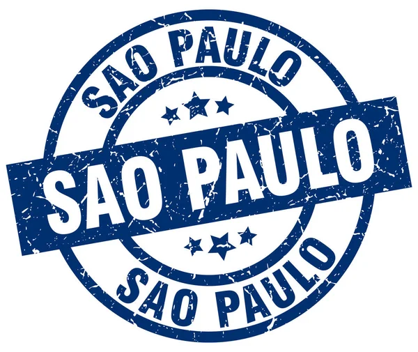Carimbo grunge redondo azul de São Paulo — Vetor de Stock