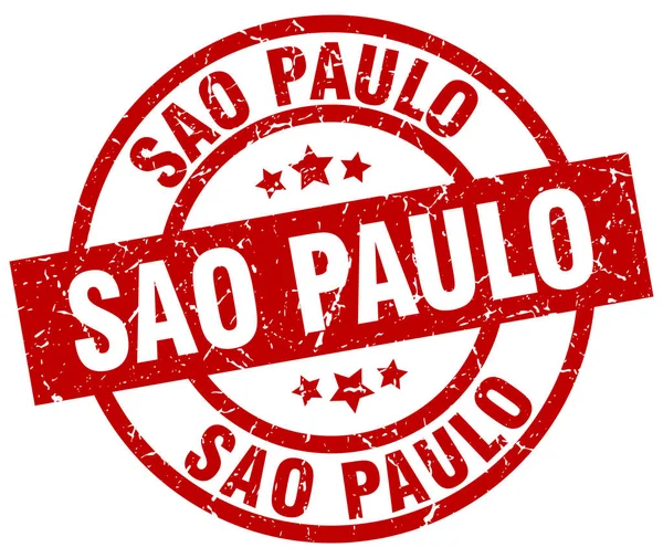 Carimbo grunge redondo vermelho de São Paulo — Vetor de Stock