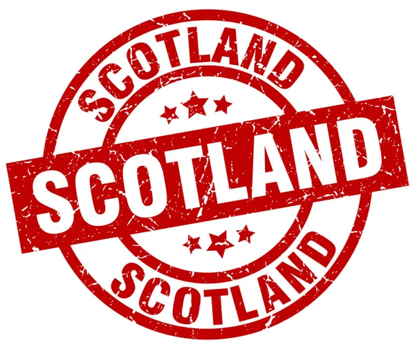 Scotland red round grunge stamp — Stock Vector