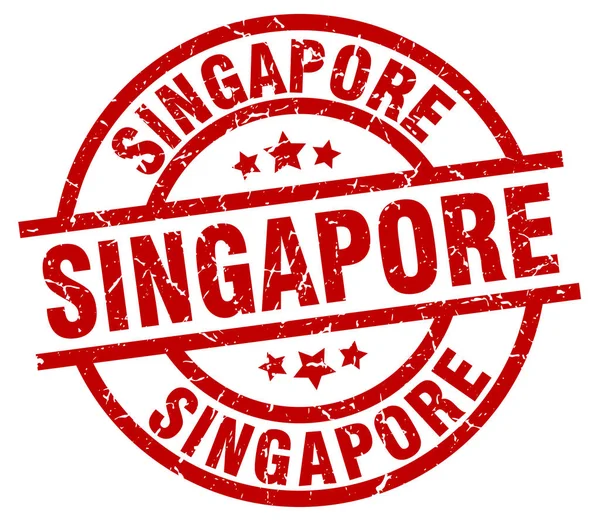 Singapore red round grunge stamp — Stock Vector