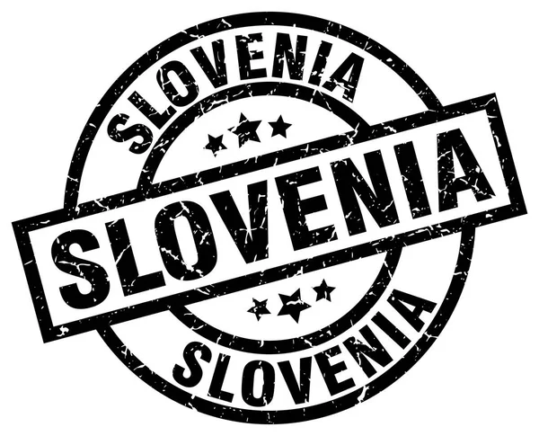 Словенія чорний круглі гранж штамп — стоковий вектор