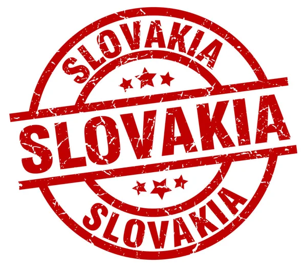 Slovensko červené kulaté razítko grunge — Stockový vektor
