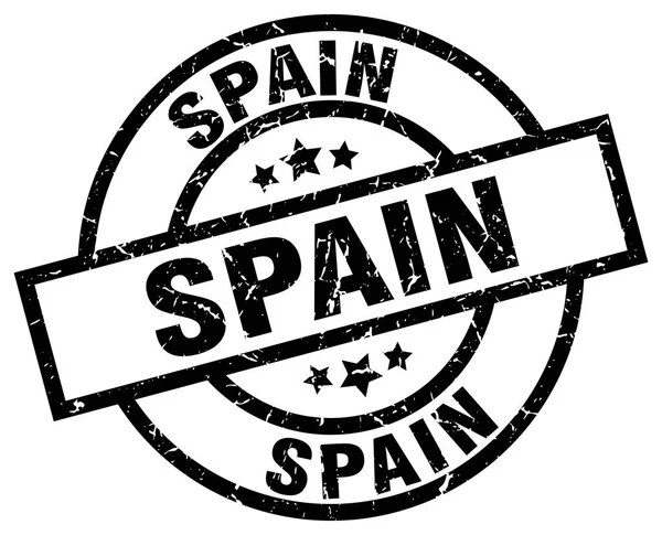 Ισπανία μαύρη στρογγυλή σφραγίδα grunge — Διανυσματικό Αρχείο