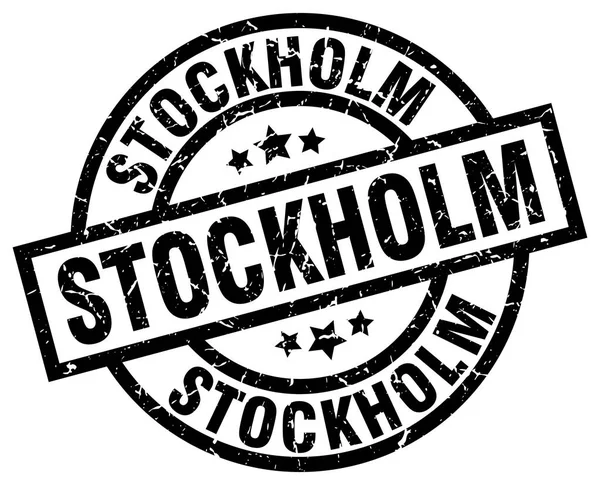 Стокгольмская чёрная круглая марка — стоковый вектор