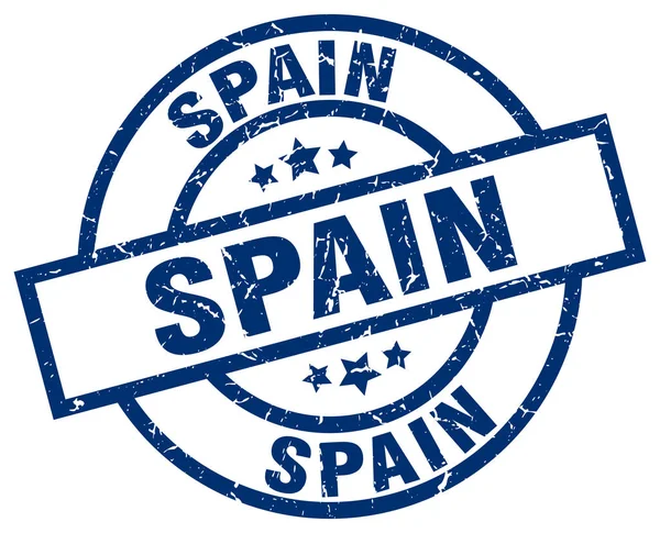 İspanya mavi yuvarlak grunge damgası — Stok Vektör