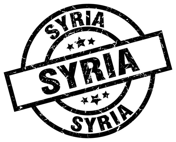 Syrien-schwarz Runde Grunge-Stempel — Stockvektor