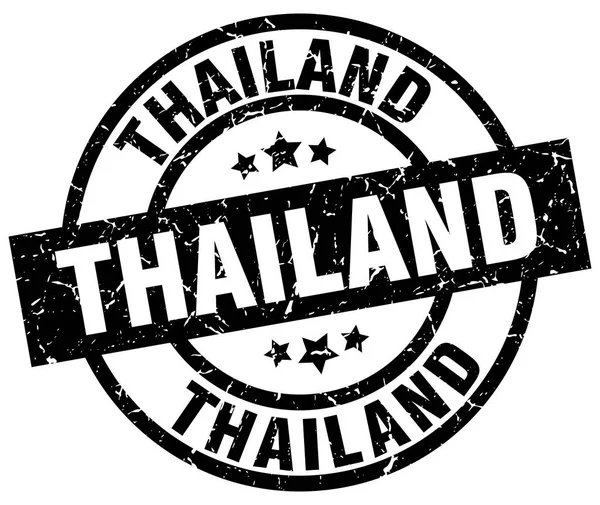 Thailands svarte, runde grunge-stempel – stockvektor