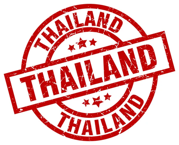 Timbre grunge rond rouge Thaïlande — Image vectorielle