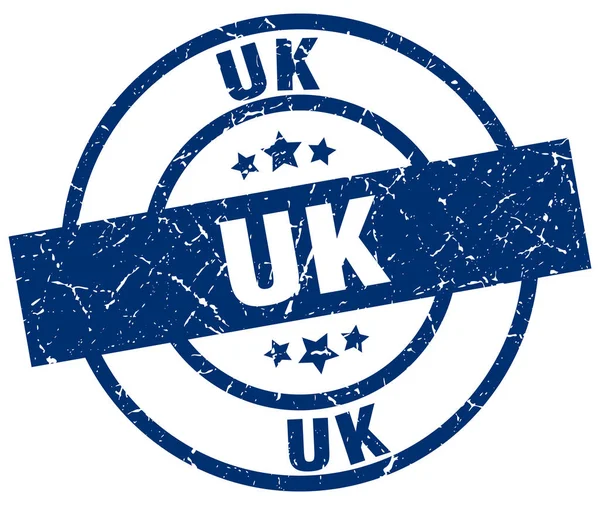 Uk blue round grunge stamp — Stock Vector