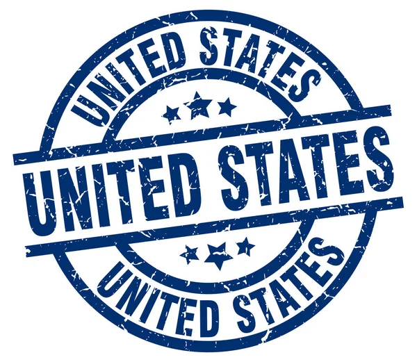 Синяя круглая гранж-марка США — стоковый вектор