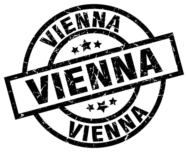 Vienna czarny okrągły stempel streszczenie — Wektor stockowy