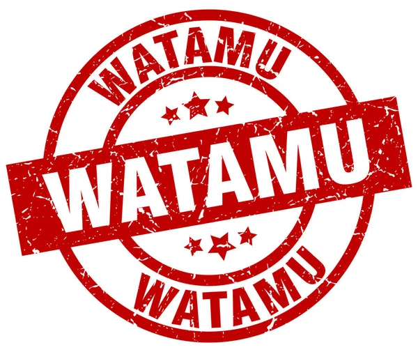 Watamu vermelho redondo selo grunge —  Vetores de Stock