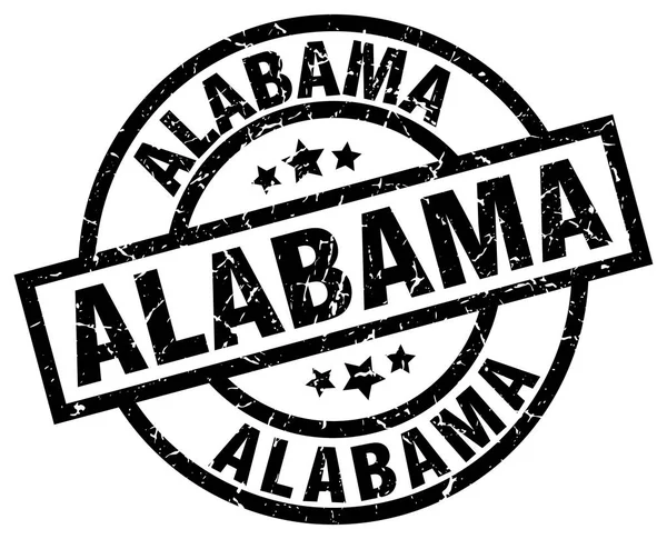 Alabama svarta runda grunge stämpel — Stock vektor