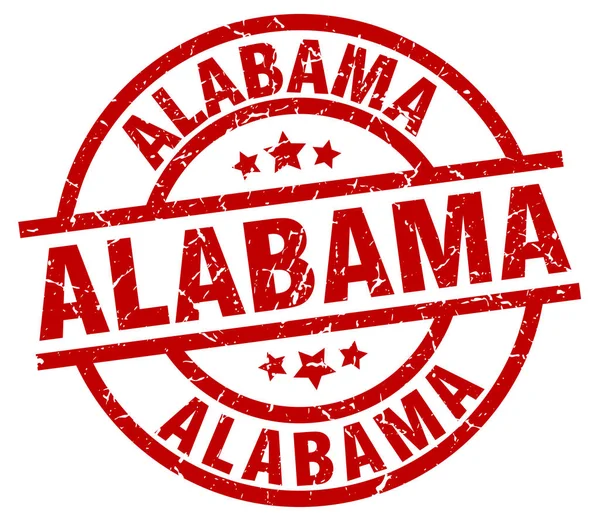 Alabama röd rund grunge stämpel — Stock vektor