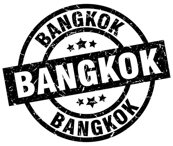 Bangkok schwarzer runder Grunge Stempel — Stockvektor