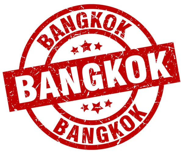 Bangkok roter Round Grunge Stempel — Stockvektor
