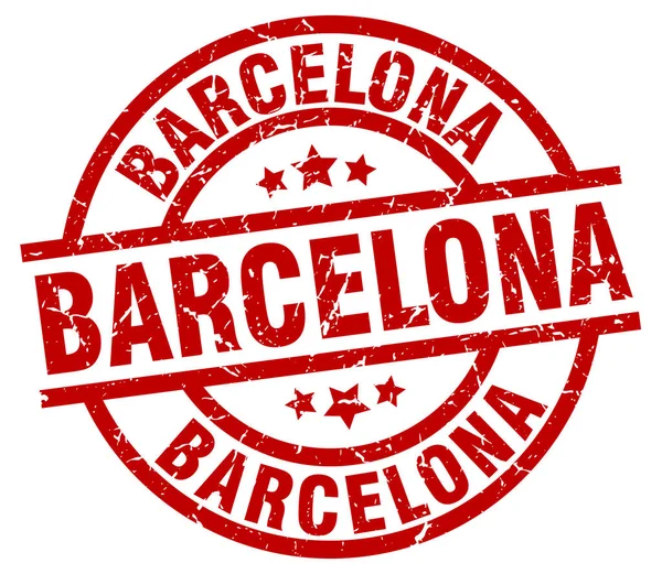 Barcelona rode ronde grunge stempel — Stockvector