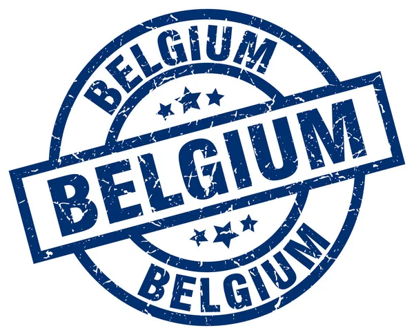 Belgium blue round grunge stamp — Stock Vector