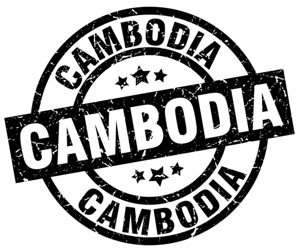 Cambodge timbre grunge rond noir — Image vectorielle