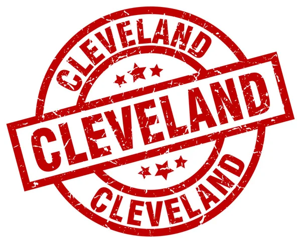 Cleveland-rote Runde Grunge-Stempel — Stockvektor