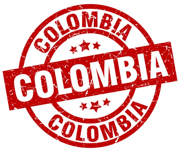 Colombia sello grunge redondo rojo — Vector de stock