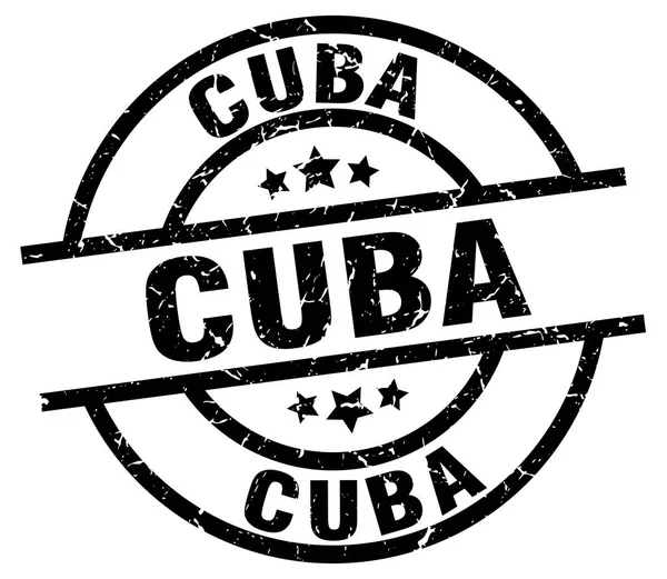 Cuba sello grunge redondo negro — Vector de stock