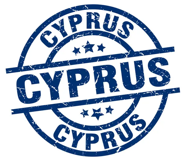 Cyprus blue round grunge stamp — Stock Vector