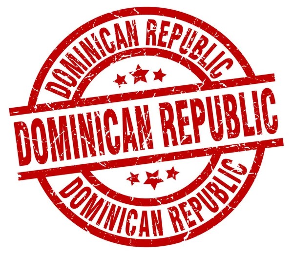 Dominikánská republika červené kulaté razítko grunge — Stockový vektor