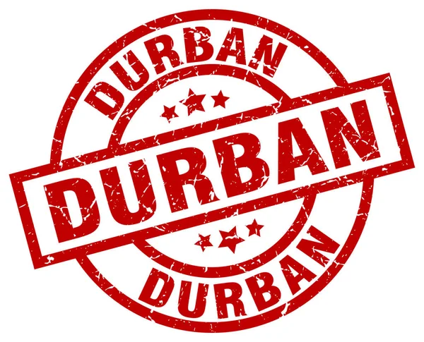 Durban red round grunge stamp — Stock Vector