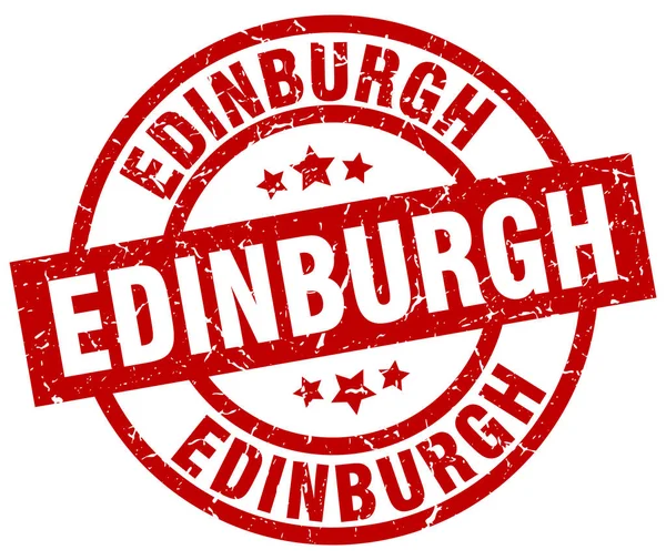 Edinburgh-rote Runde Grunge-Stempel — Stockvektor