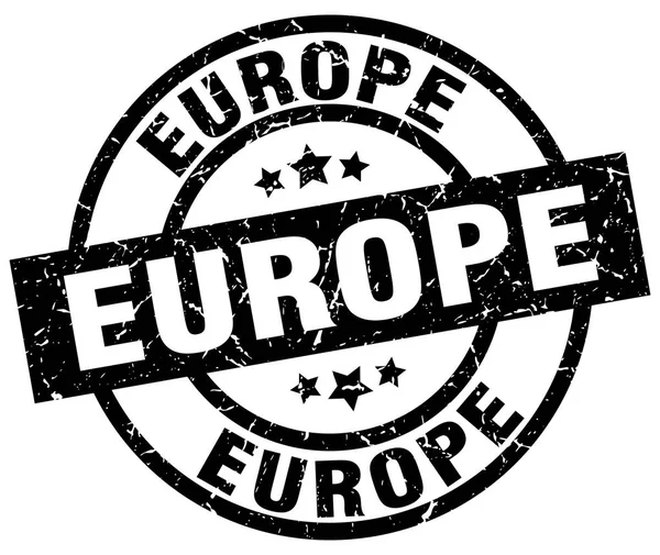 Europe timbre grunge rond noir — Image vectorielle