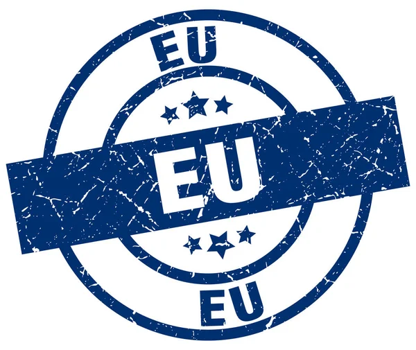 EU-blaue Runde Grunge-Stempel — Stockvektor