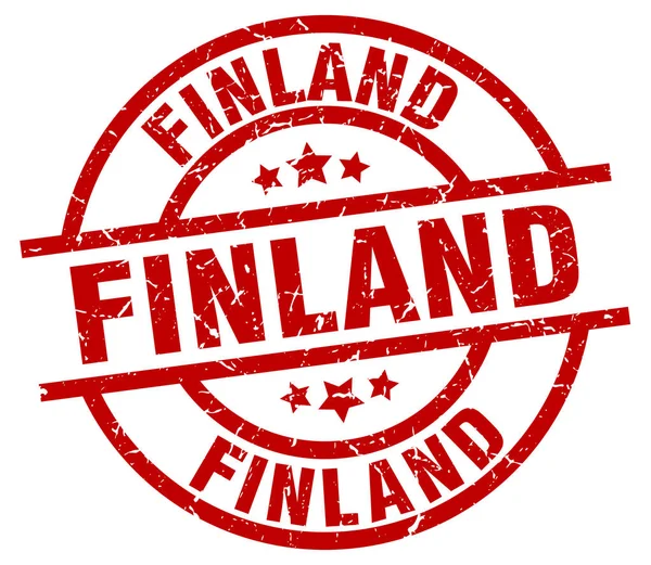 Finlandia sello grunge redondo rojo — Archivo Imágenes Vectoriales