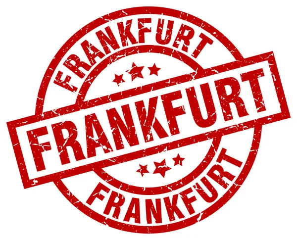 Sello grunge redondo rojo Frankfurt — Vector de stock