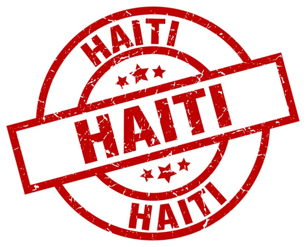 Haïti rode ronde grunge stempel — Stockvector