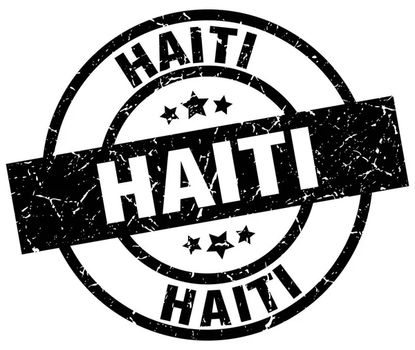 海地黑色圆 grunge 邮票 — 图库矢量图片