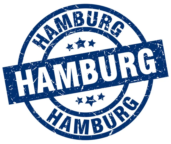 Hamburg blaue runde Grunge-Briefmarke — Stockvektor