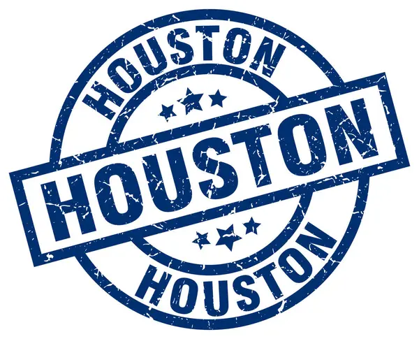 Houston azul redondo grunge carimbo — Vetor de Stock