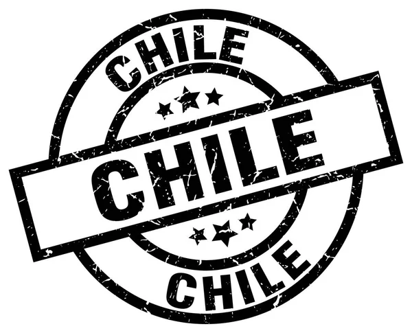 Chile schwarze runde Grunge-Briefmarke — Stockvektor