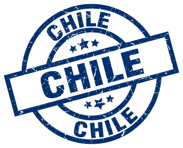 Timbre gris rond bleu Chili — Image vectorielle