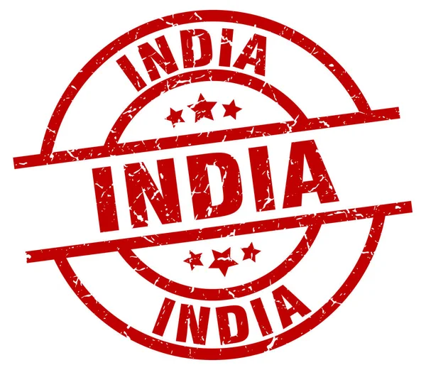 印度红圆 grunge 邮票 — 图库矢量图片