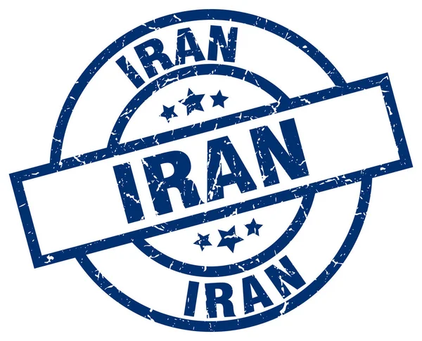 Írán modré kulaté grunge razítko — Stockový vektor