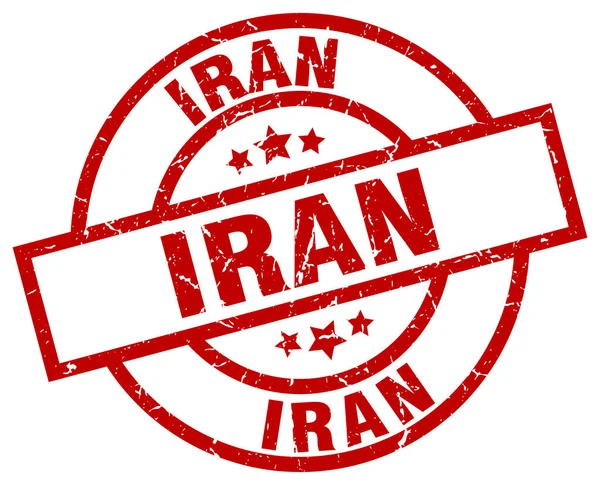 Iran röda runda grunge stämpel — Stock vektor