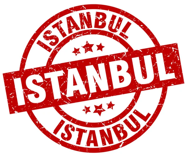 Istanbul czerwony okrągły stempel streszczenie — Wektor stockowy