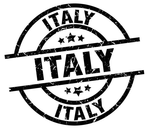 Italy Svart Rund grunge stämpel — Stock vektor