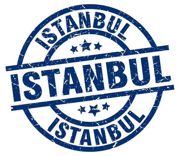 Istanbul niebieski nieczysty okrągły znaczek — Wektor stockowy