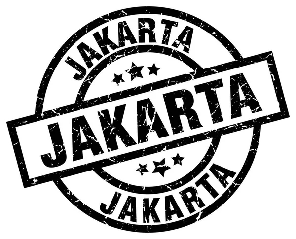 Jakarta Svart Rund grunge stämpel — Stock vektor