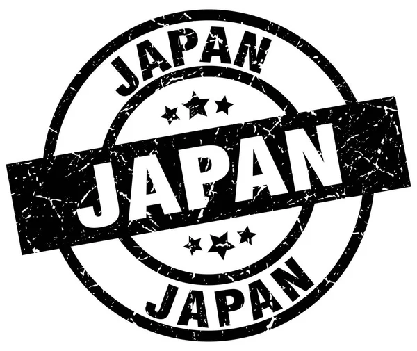Giappone nero rotondo grunge timbro — Vettoriale Stock