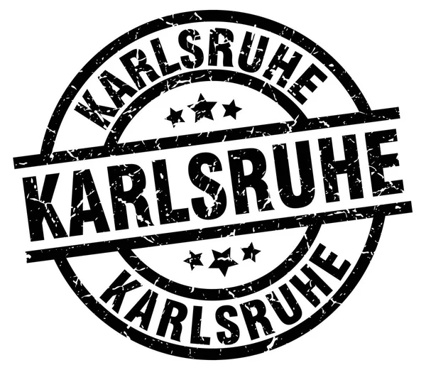 Karlsruhe siyah yuvarlak grunge damgası — Stok Vektör